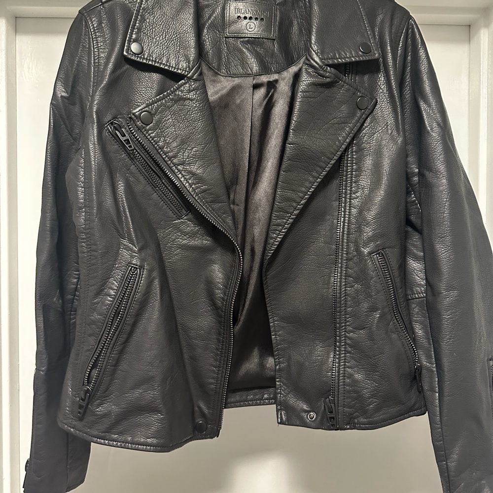 Blank NYC Black Leather Asymmetrical Moto Jacket